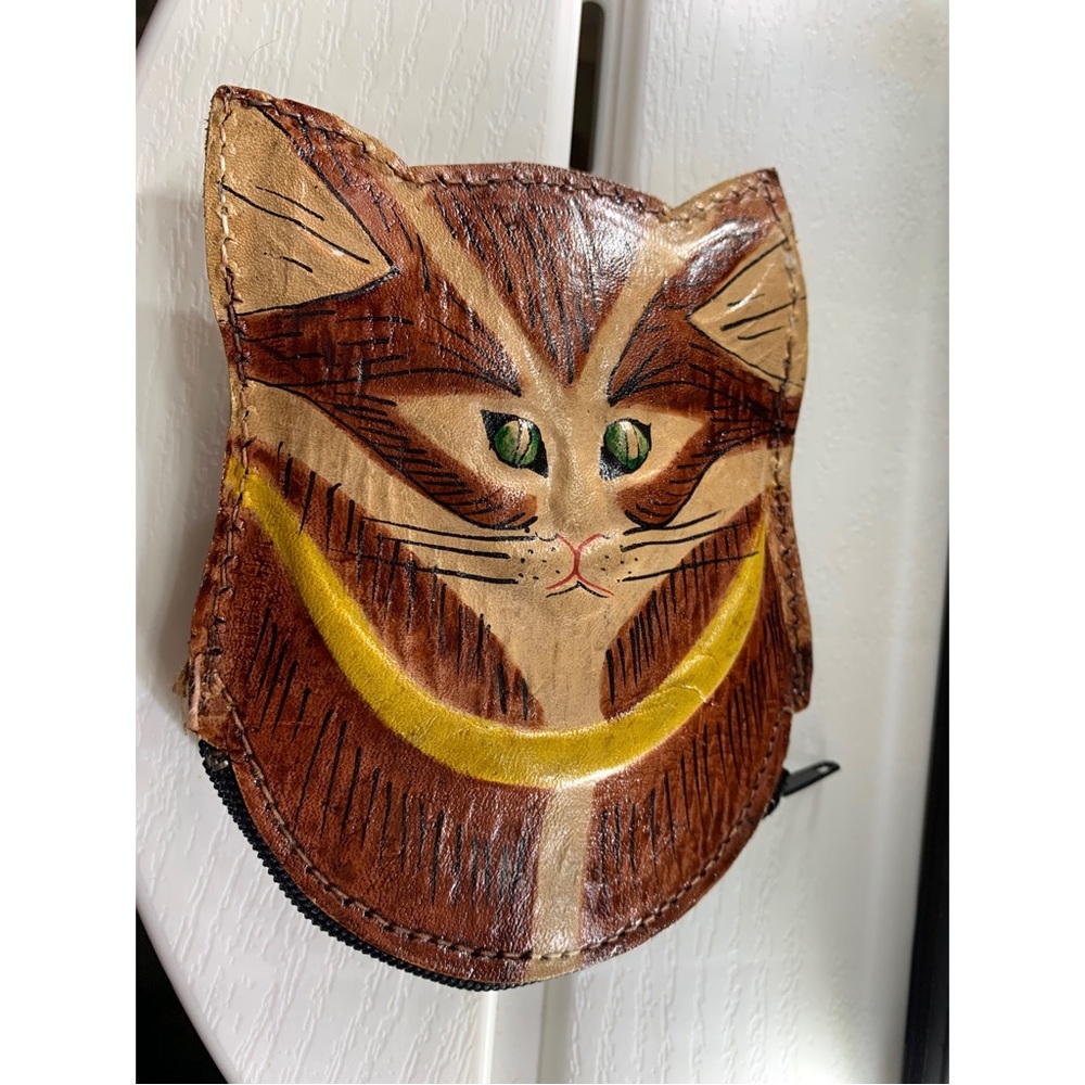 Cat Leather Coin Bag